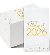 100pcs Class of 2026 Graduation Napkins Disposable Congrats Grad Cocktail Napkins Foil Dot Paper ...