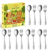 DEHOV Toddler Eating Utensils Set,Set Of 12 Food Grade Stainless Steel Silverware Sets For Kids,D...