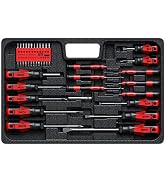 Magnetic Screwdriver Set, XOOL Professional Screwdriver Set with Case, Torx Phillips Flat Hex Poz...