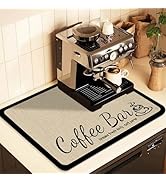 Coffee Mat for Countertops ,Coffee Bar Accessories Fit Under Coffee Maker Espresso Machine, Absor...
