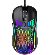 Digital Creation DC G40U Wired Gaming Mouse, RGB Honeycomb Ergonomic Design, 4 DPI Levels (1200/2...