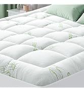 HYLEORY Mattress Topper Queen Size - Bamboo-Viscose Plush Pillow Top Mattress Pad, Thick Mattress...