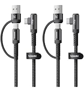 240W USB C to USB C Cable 10FT 2Pack, 2-in-1 Right Angle, Fast Charging | Nylon Braid, PD 3.1, Bl...