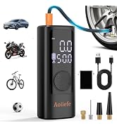 Tire Inflator Portable Air Compressor,150 PSI Mini Rechargeable Tire Pump with Auto-off for Car T...