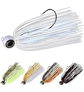 TRUSCEND Titanium Weed Guard Swim Jig with Ultra Smooth Teflon Coated BKK Hook, Tour Grade Skirte...