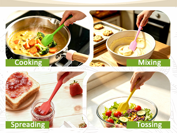 perfect for cooking, mixing the batter, spreading jam, tossing the salad