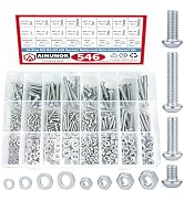 546pcs Nuts and Bolts Assortment Kit - Phillips Drive, Metric Sizes - Ideal for DIY, Household, a...