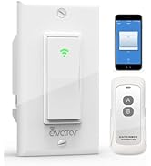 Smart Switch with App & Remote Control, Alexa Light Switch Single-Pole, 2.4GHz Wi-Fi Timer Wall S...