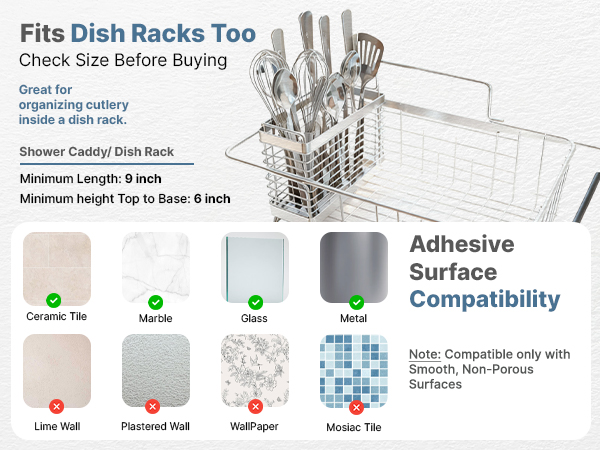 Utensil holder with adhesives