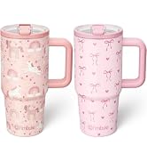 Fimibuke 20oz Kids Insulated Tumbler with Handle, Toddler Water Bottle | Leakproof 18/8 Stainless...