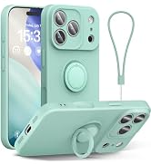 ABITKU for iPhone 17 Pro Max Case 6.9'', Ring Stand Silicone Slim Design (with Wrist Strap), Magn...