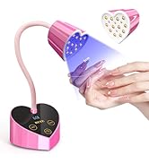 BETE Mini UV Nail Lamp Flash Cure Gel Nail Polish, 360° Foldable Gooseneck UV LED Nail Lamp with ...