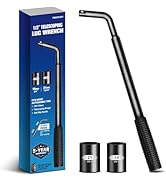 zhax Telescoping Lug Wrench, Extended Lug Wheel Wrench with 19mm(3/4") and 21mm(13/16”) CR-V Stee...