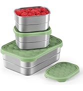 Tanjiae Stainless Steel Snack Containers for Kids | Easy Open Leak Proof Small Food Containers wi...