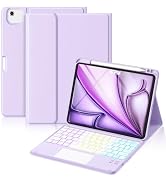 Hamile for iPad Air 11 Inch Case with Keyboard M3/M2 - Multi-Touch Trackpad, 7 Colors Backlit, Ma...