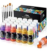 Ohuhu Outdoor Acrylic Paint for Metal, 24 Colors Paint Set, 2 oz./60ml Bottles for Artist, Beginn...