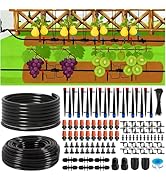 Ruibapa 240FT Drip Irrigation System,Irrigation System for Garden with 1/2 inch Hose 1/4 inch Dis...
