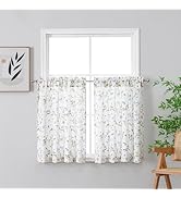 Chyhomenyc Roman Kitchen Curtains 36 Inch Length, Linen Blend Textured Small Half Window Curtains...
