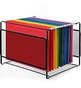 Comix Hanging File Organizer, Letter Size File Folder Organizer with Metal Mesh, Space-Saving Fil...