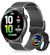 HXQHSTBG Smart Watch for Men Women, 1.43" HD AMOLED Fitness Tracker Smartwatch Compatible Android...