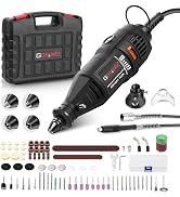 GOXAWEE Mini Power Rotary Tool Kit with Flex Shaft & Keyless Chuck -140Pcs | 5 Variable Speed Cor...
