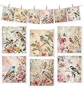 VISSTREE Reusable Swedish Dishcloths for Kitchen, 6 Pack Birds Floral Dish Cloths, Absorbent Flow...