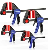 WORKPRO 6”/12” Bar Clamps for Woodworking, 150/300lbs CAP, One-Handed Clamp/Spreader, Quick-Clamp...