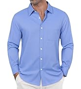 J.VER Oxford Shirts for Men Stretch Button Down Shirts Solid Casual Long Sleeve Dress Shirts with...