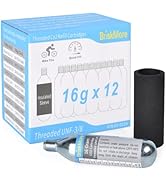 BriskMore CO2 Inflator or 12PCS X 16g CO2 Cartridges for Bike Tires, Presta and Schrader Valve Co...