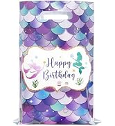 DaiUni 30 PCS Mermaid Birthday Goodie Bags Party Favor Bags Treat Bags with Handles for Kids Girl...
