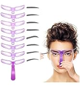 1Pc Pouple Eyebrow Shaping Kit,Eyebrow Template,8 Styles Reusable Eyebrow Stencil with Handle and...