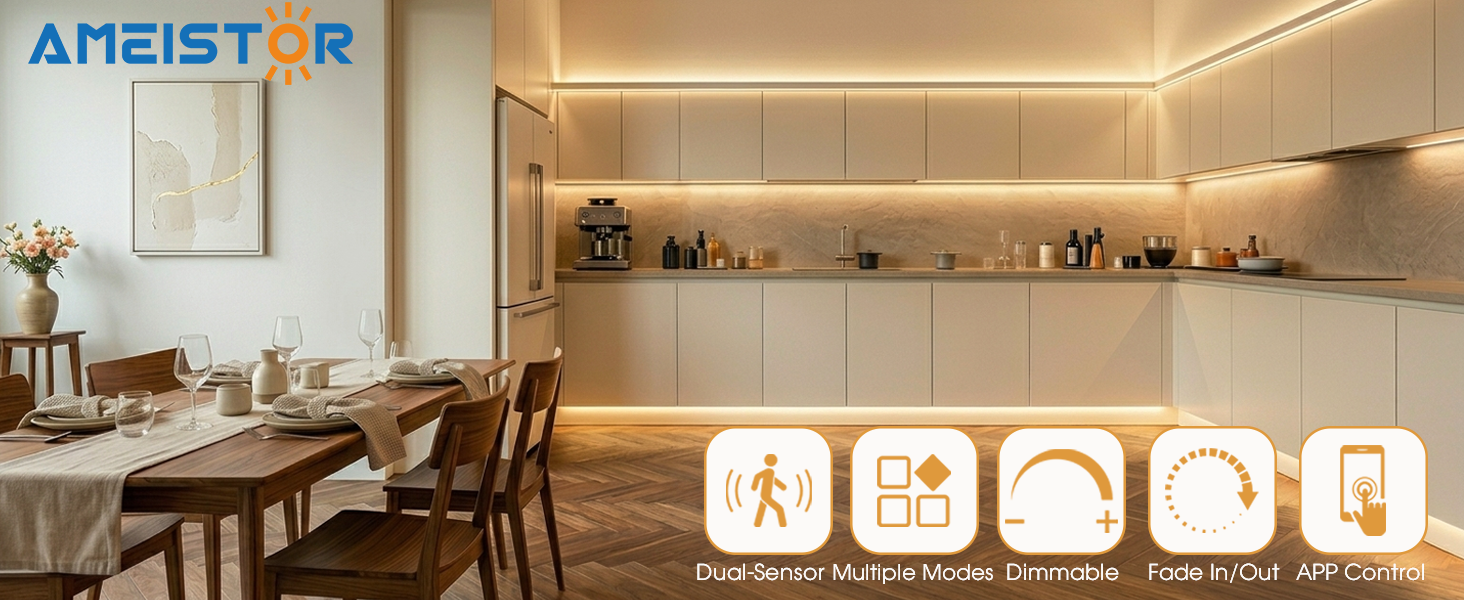 Ameistor Smart Dual-Sensor COB LED Strip Light