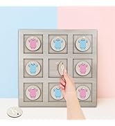 HonuGoGo Gender Reveal for Tic Tac Toe Party Game – Cardboard Board with 10 Hanging Paper Circles...