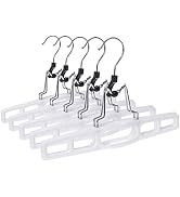 Premium Skirt Hangers 10-Pack - Thin Space-Saving Skirt Hanger Set with Clamp, Pant Hanger 10-Pie...