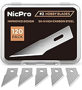 Nicpro 120 PCS Hobby Blades Set SK-5, Utility Refill #2 Art Blades Refill Cutting Tool with Stora...