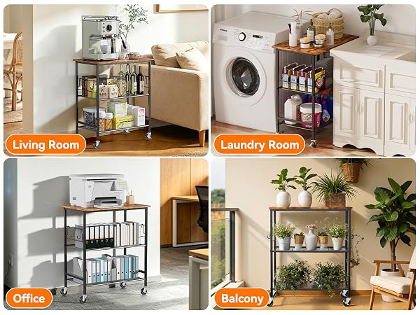compact microwave cart