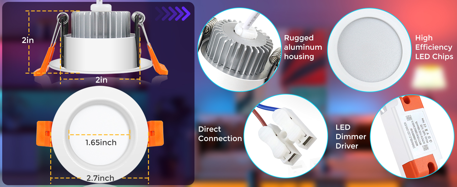 Front Diameter: 70mm/2.75inch Cutout Opening Diamerter: 53mm/2.08 inch Height: 34.8mm/1.37 inch