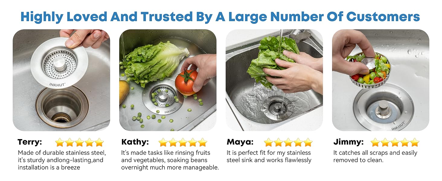 stainless sink strainer