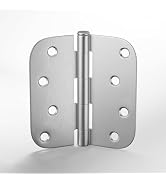 goldenwarm 3 Pieces Satin Nickel Door Hinges 4 x 4 Heavy Duty Hinges with 5/8" Radius Corners - R...