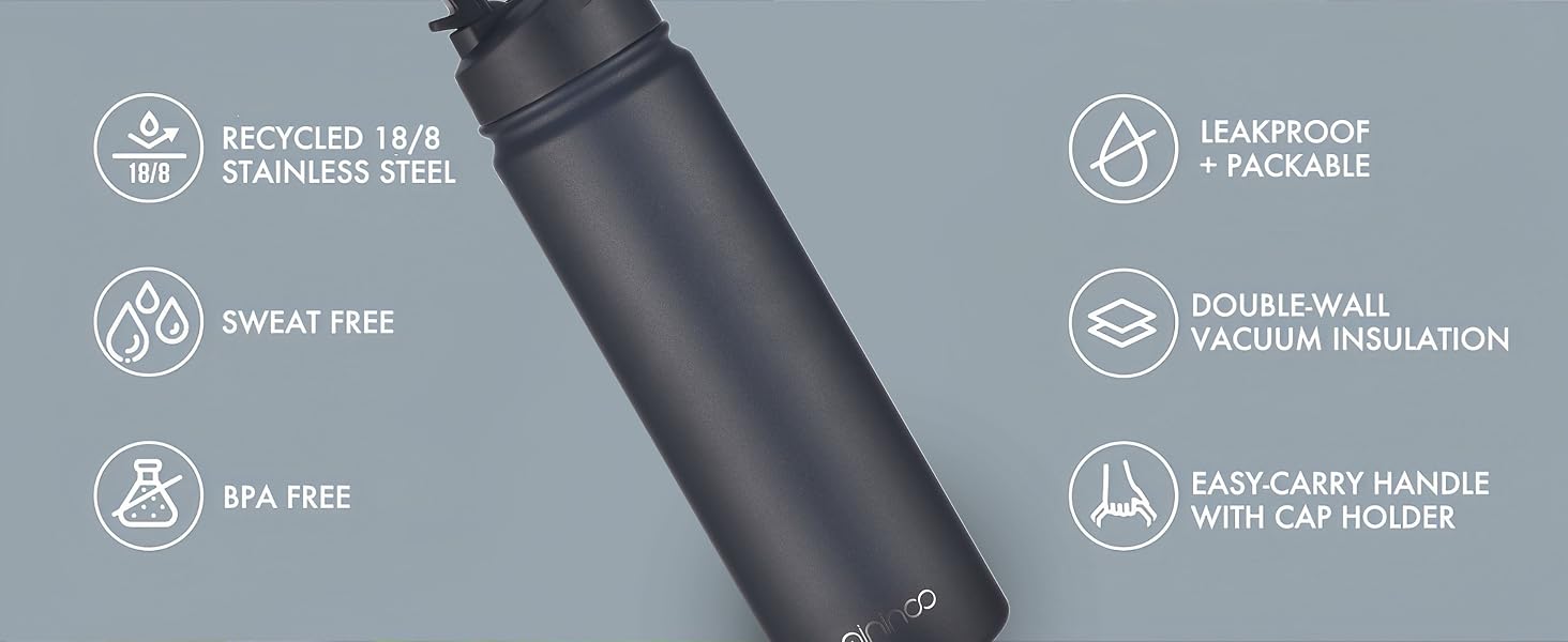 24oz water bottle black
