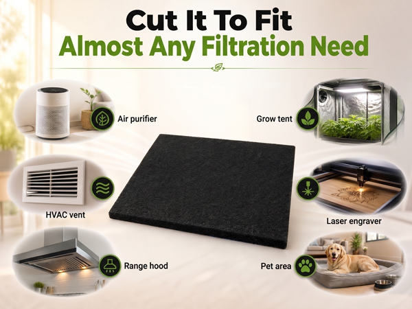 Multi-purpose coconut carbon filter for indoor air filtration