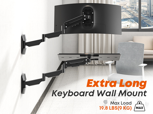 extra long keyboard wall mount