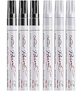 White and Black Paint Pens Paint Markers - 6 Pack Permanent Oil Based Paint Pen, Medium Tip, Quic...