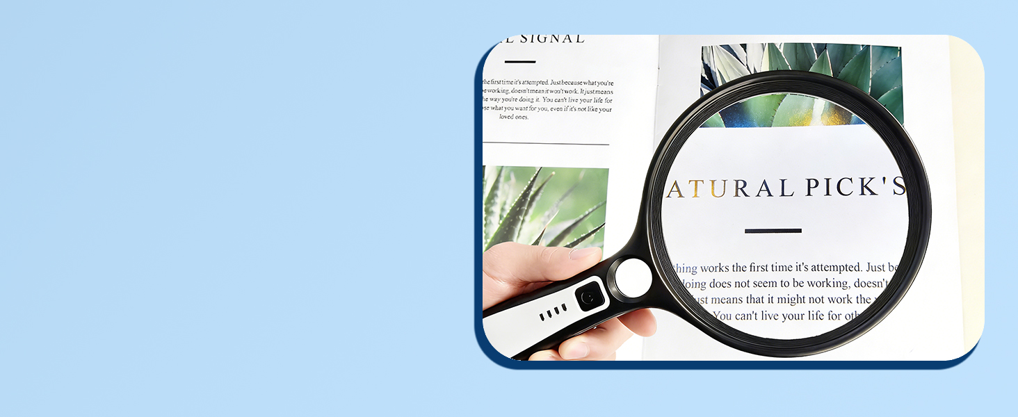 handheld magnifying glass with light