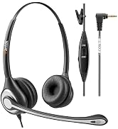 Phone Headset with Microphone Noise Cancelling & Volume Controls, 2.5mm Telephone Headset Compati...