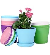 10 Pcs 5.5" Plastic Planters Indoor Flower Plant Pots, Medium Flower Seedlings Nursery Pot/Plante...