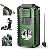 5-in-1 Torch Lighter with Tool, Punch, Holder, and Draw Enhancer Tool, Triple Windproof Jet Flame...