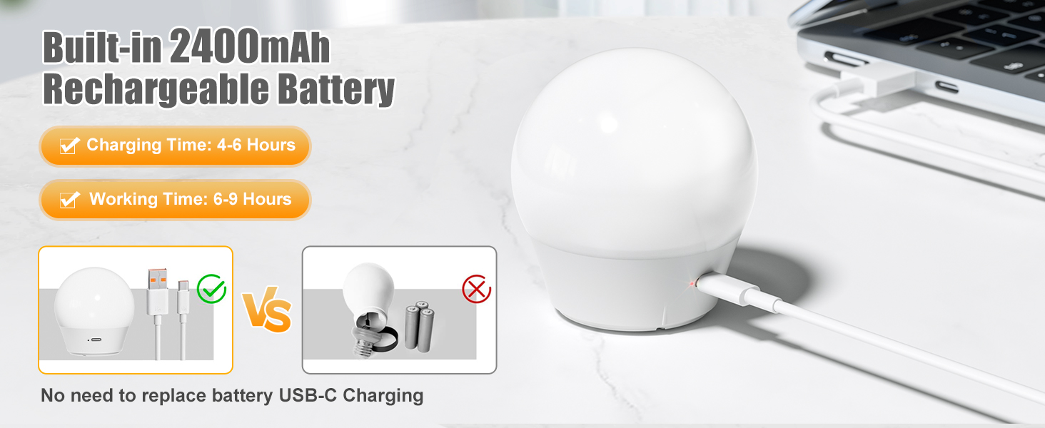 E26 Rechargeable Light Bulb with Remote