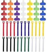 Cable Management Kit, 28 Pcs Multi-color Cable Labels and 24 Pcs Reusable Fastening Cable Ties, C...