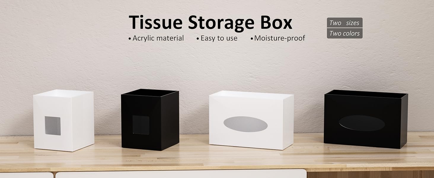 acrylic tissue box with storage